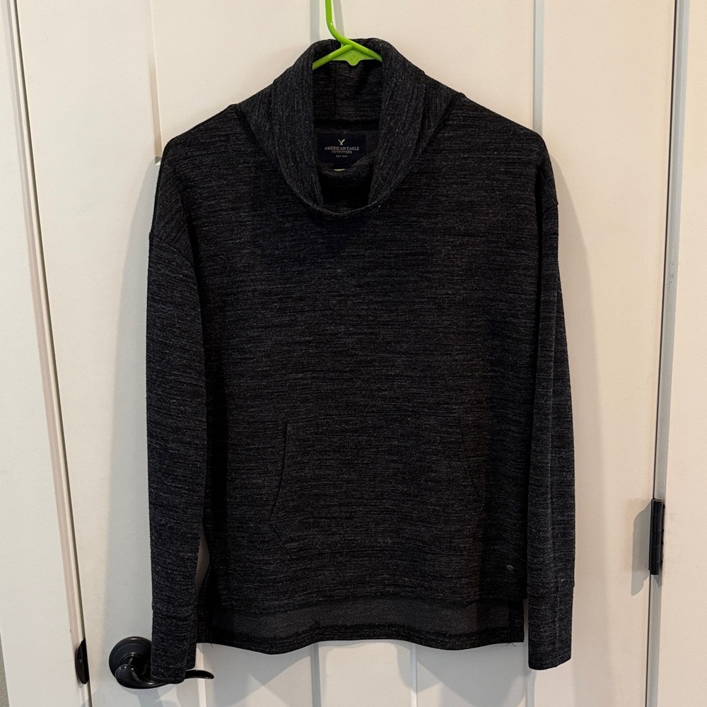 American Eagle Outfitters Dark Gray Shawl Collar